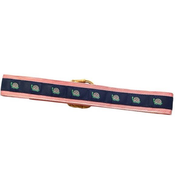 Set of 2 Turtle Print Fabric D-Ring Belts Size Medium - Picture 7 of 9